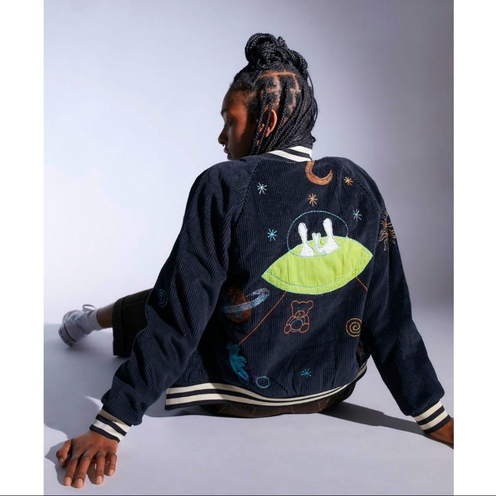 BDG • Alien Earth Sucks Varsity Corduroy Bomber Jacket
